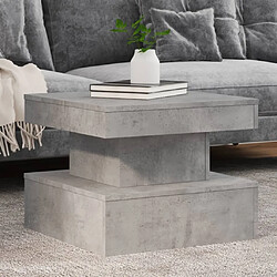 Maison Chic Table basse pour salon | Table à café avec lumières LED gris béton 50x50x40 cm -GKD32226