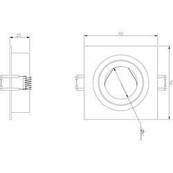 KNIGHTSBRIDGE Ambar Single Tilt Downlight Carré Blanc - AMA1TSW