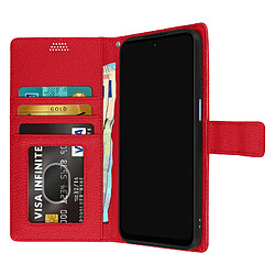 Acheter Avizar Housse Motorola Moto G31 et G41 Clapet Portefeuille Stand Vidéo rouge