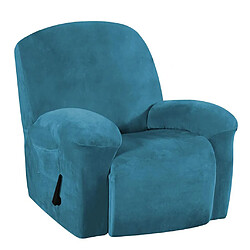 Housse De Canapé Inclinable En Velours élastique Housse De Fauteuil Antidérapante Bleu