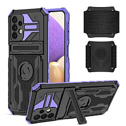 Coque en TPU anti-rayures, réglable avec béquille violet pour votre Samsung Galaxy A32 5G