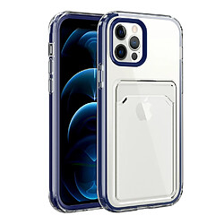 Coque en TPU anti-chute, antichoc, transparent avec porte-cartes bleu royal pour votre Apple iPhone 13 6.1 pouces