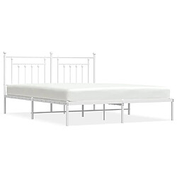 Maison Chic Lit adulte - Cadre de lit métal avec tête de lit,Structure du lit Contemporain pour chambre blanc 180x200 cm -MN16252