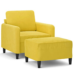 vidaXL Fauteuil avec repose-pied jaune 60 cm velours