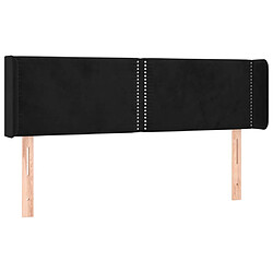 vidaXL Tête de lit avec oreilles Noir 147x16x78/88 cm Velours