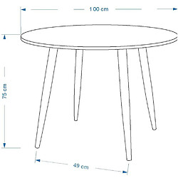 Avis Venture Home Table ronde en MDF et acier Plaza 100 cm Noyer.