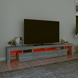 Acheter vidaXL Meuble TV avec lumières LED Sonoma gris 230x36,5x40 cm