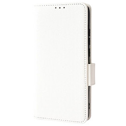 Etui en PU texture litchi, anti-rayures avec support blanc pour votre Xiaomi Redmi 9A/Redmi 9AT