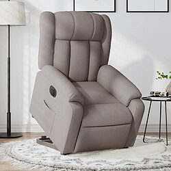 vidaXL Fauteuil inclinable électrique taupe tissu