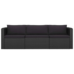 Maison Chic Salon de jardin 8 pcs + coussins - Mobilier/Meubles de jardin - Table et chaises d'extérieur Résine tressée Noir -MN67063 pas cher