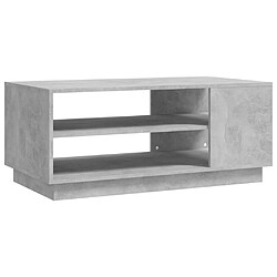 vidaXL Table basse gris béton 102x55x43 cm bois d'ingénierie