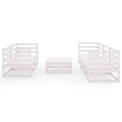 Avis Maison Chic Salon de jardin 6 pcs - Table et chaises d'extérieur - Mobilier/Meubles de jardin Moderne Blanc Bois de pin massif -MN60794