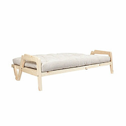 Acheter Inside 75 Canapé convertible futon GRAB pin naturel coloris ivoire couchage 130 cm.