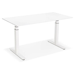 Acheter Mes Bureau 140x70x127 cm plateau blanc et métal blanc - ARUBA