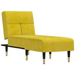 Maison Chic Chaise longue Jardin| Bain de soleil Relax | Transat jaune velours -GKD77584