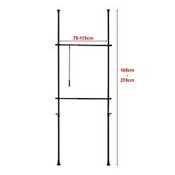 Avis Helloshop26 Penderie télescopique kemi acier laqué 75 -115 cm noir 03_0008159