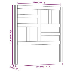 Acheter vidaXL Tête de lit Marron miel 106x4x104 cm Bois massif de pin