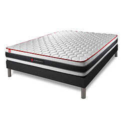 Somness Ensemble 180x200 matelas ENERGY ressorts ensachés et mémoire de forme + sommier kit noir