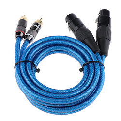 2 XLR femelle à 2 RCA mâle câble audio HIFI pour mélangeur d'amplificateur 150cm pas cher