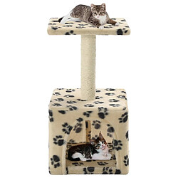 Arbre à chat avec griffoirs,niche pour chat en sisal 55 cm Beige Motif de pattes -MN26575