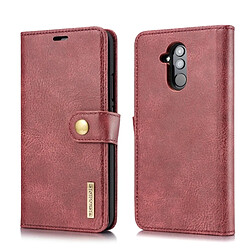 Wewoo Housse Coque Etui en cuir Crazy Horse Texture Flip détachable magnétique pour HuMate 20 Lite / Maimang 7, avec porte-cartes (portefeuille) (Rouge)