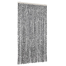 vidaXL Rideau anti-mouches gris et noir et blanc 100x230 cm chenille