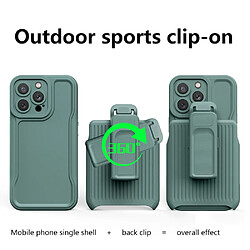 Coque en TPU anti-chocs avec béquille à clip amovible pour votre iPhone 14 Pro - vert nuit