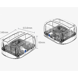 Acheter 2,5 pouces de 3,5 pouces externe hors ligne Copie disque dur USB3.0 Boîte mobile à double disque dur Boîte disque