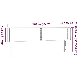 vidaXL Tête de lit à LED Blanc 163x16x78/88 cm Similicuir pas cher