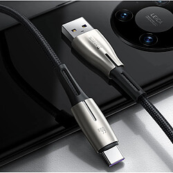 Universal Câble USB Type-C noir Chargeur ultra-rapide pour Huawei Spouse 40 P40 Samsung 66W 5A SCP FCP USBC Type-C câble