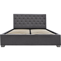 Habitat Et Jardin Lit double avec coffre Tino - 140 × 190 cm - Gris