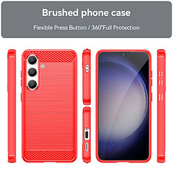 Htdmobiles Coque pour Samsung Galaxy S24 5G - housse etui silicone gel carbone + verre trempe - ROUGE