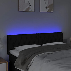 Avis Maison Chic Tête de lit scandinave à LED,meuble de chambre Noir 160x7x78/88 cm Tissu -MN75484