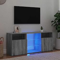 vidaXL Meuble TV avec lumières LED Sonoma gris 120x30x50 cm