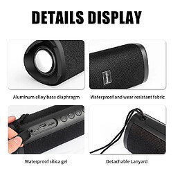 Avis Universal Haut-parleur Bluetooth 5.0 sans fil 20W 2500mAh étanche subwoofer portable surround haut-parleur carte TF | haut-parleur extérieur (noir)