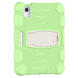 Coque en TPU quatre coins améliorés avec béquille Vert matcha/blanc pour votre iPad mini (2021)