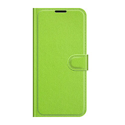 Etui en PU texture litchi, fermeture magnétique vert pour votre Samsung Galaxy S22 Plus