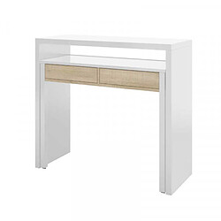 Avis Dansmamaison Console bureau extensible Blanc/Chêne clair - NIAL