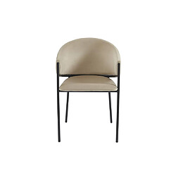 Avis Lot de 6 chaises avec accoudoirs en velours et métal noir - Beige - ORDIDA de Pascal MORABITO