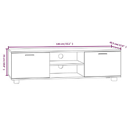 vidaXL Meuble TV Chêne fumé 140x40,5x35 cm Bois d'ingénierie pas cher