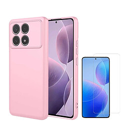 NIS Kit Clearglass + Coque Silicone Poco F6 Pro Rose