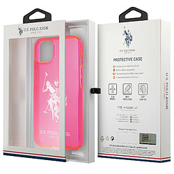 Us Polo U.S Polo Coque pour iPhone 13 Big Horse Antichoc Bords Surélevés Rose pas cher