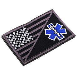 Avis Drapeau Américain Paramédic Star Of Life Moral Badge Hook Loop Patch 3 #