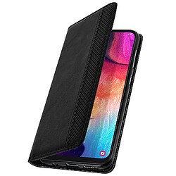 Avizar Housse Samsung Galaxy A50 Etui Effet Vieilli Porte-cartes Support - Noir