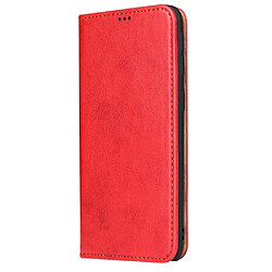 Wewoo Housse Coque Étui en cuir à rabat horizontal PU avec texture + derme porte-cartes et pour Galaxy A40 rouge