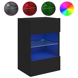 Acheter vidaXL Meubles TV muraux avec lumières LED 2 pcs noir 40x30x60,5 cm