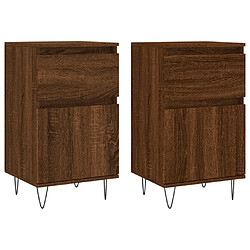 vidaXL Buffets 2 pcs chêne marron 40x35x70 cm bois d'ingénierie