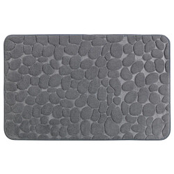 WENKO Tapis de salle de bain Pebbles - Mémoire de forme - Gris