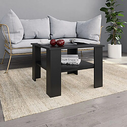 vidaXL Table basse Noir 60x60x42 cm Bois d’ingénierie