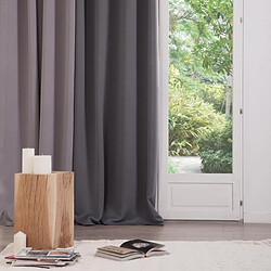 Avis Pegane Lot de 2 rideaux occultant coloris Gris foncé - Dim : 140 X 260 cm .